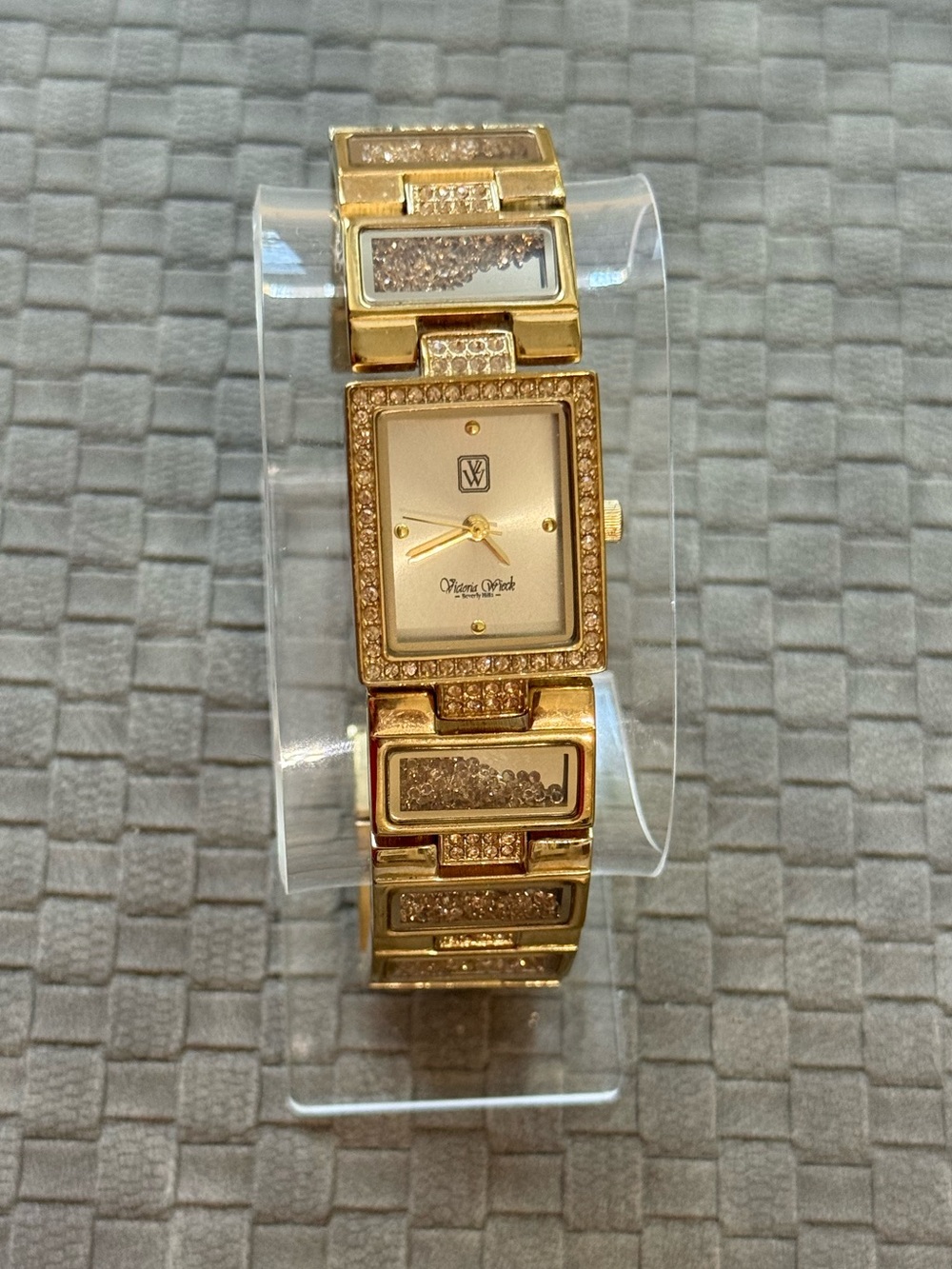 Victoria Wieck Beverly Hills Gold-Tone floating Crystal Bracelet Watch